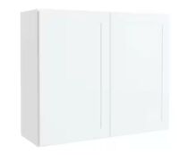 Hampton Bay Courtland 36 in. W x 12 in. D x 30 in. H Assembled Shaker Wall Kitchen Cabinet in Polar White