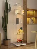 Dovelina Tempered Glass White 16 in. Display Cabinet for Sports Shoes and Collectible Showcase