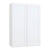 Hampton Bay Courtland 30 in. W x 12 in. D x 42 in. H Assembled Shaker Wall Kitchen Cabinet in Polar White