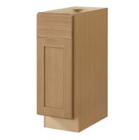 Hampton Bay Avondale 12 in. W x 24 in. D x 34.5 in. H Ready to Assemble Plywood Shaker Base Kitchen Cabinet in White Oak