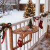 Folding Wood Adjustable Balcony Railing Table