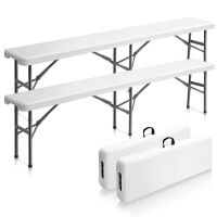 6 Feet Plastic Folding Bench, 2 Pack