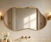 46 in. W x 26 in. H Irregular Gold Aluminum Alloy Framed Wall Mirror