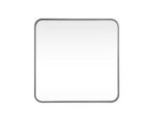 Timeless Home 24 in. W x 24 in. H x Modern Soft Corner Metal Square Silver Mirror