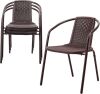 VINGLI PE Rattan Patio Dining Chairs Set of 4