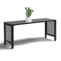 39.3in Weatherproof Outdoor Metal Backless Bench