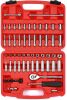 MIXPOWER 62-Piece 1/4-Inch Dr. Master Socket Set with Ratchets,Universal Joint, Extensions with 1/4'' Dr. Bits Set, SAE/Metric 6-Point 5/32-Inch - 9/16-Inch, 4 mm - 14 mm, CR-V Socket