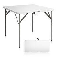 34" Square Bi-Folding Portable Plastic Dining Card Table