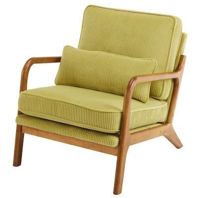 VINGLI Premium Corduroy Accent Chair with Pillow