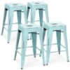 24"&nbsp;Stackable Modern Industrial Distressed Metal Counter Height Bar Stools, Set of 4&nbsp;&nbsp;