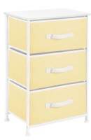 mDesign 3 Drawer Storage Tower, White w/ Yellow Fabric Bins,&nbsp;&nbsp;12" x 17.75" x 28.75" H - Appears New&nbsp;