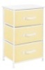 mDesign 3 Drawer Storage Tower, White w/ Yellow Fabric Bins,&nbsp;&nbsp;12" x 17.75" x 28.75" H - Appears New&nbsp;