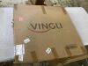 VINGLI 32-in Rectangular Steel Tempered Glass Patio Table with Umbrella Hole - 2