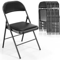 VINGLI 10 Pack Metal Folding Chair with Padded Seats