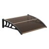 VINGLI 40-in W x 30-in D x 10-in H Polycarbonate Brown Board and Black Bracket Patio Door Awning