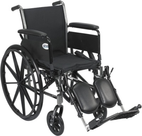 Drive Medical&nbsp;Cruiser III Lightweight Folding Wheelchair with Flip Back Detachable Arms and Elevating Legrest