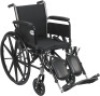 Drive Medical&nbsp;Cruiser III Lightweight Folding Wheelchair with Flip Back Detachable Arms and Elevating Legrest