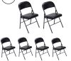 6 Pack Folding Chairs Cushioned Padded Seat Metal Frame