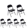 6 Pack Folding Chairs Cushioned Padded Seat with Metal Frame