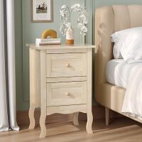 VINGLI 11.8D x 15.7W x 23.6H 2-Drawers Unfinished Solid Wood Nightstand