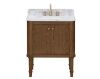HDC Collette 30 in. Single Sink Freestanding Bathroom Vanity in Cinnamon Oak with White Carrara Marble Top - Cracked Top