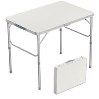 VINGLI 3FT Small Aluminum Folding Table, Adjustable Height