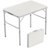 VINGLI 3FT Small Aluminum Folding Table, Adjustable Height