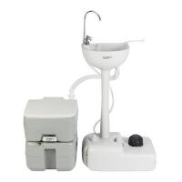 VINGLI 5 Gal Portable Camping Sink and 5.3 Gal Toilet Combo