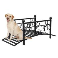 VINGLI 3.4FT Metal Garden Bridge with 330lbs Capacity