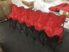 Yaheetech Red 6 Seats Portable Folding Bench with Backrest and Side Pockets - 2