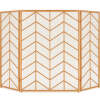 3-Panel Iron Chevron Fireplace Screen w/ Handles - 52x31in