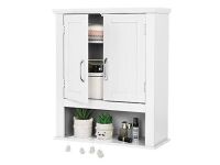 VINGLI 2 Door Modern White Bathroom Wall Cabinet