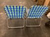 Set of 2 Aluminum Webbed Lawn Chairs - 4