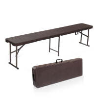 Plastic Folding Bench Outdoor Picnic Party Seat Brown