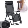 Cinnvoice Foldable BBL Chair with Hole Position Lawn Chair for BBL Lounge After Surgery Recovery Bed for Patio Garden Poolside Outdoor Yard Beach(Black)