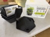Vigoro Medium Slate Black Plastic 3-Tier Stacked Planter with Drainage Holes (15 in. L x 6 in. W x 16.5 in. H). Cracked base - 2