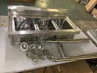3 Compartment Commercial Stainless Steel Utility Sink 11 x9 x7in Basins with 2 Rotatable Faucets