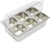 Cold Food Buffet Condiment Server with Clear Roll Top Cover and Stainless Steel Tray