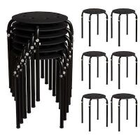 VINGLI 17.7in 6-Pcs Plastic Stackable Stools