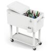 Portable Outdoor Patio Rolling Cooler Cart, White