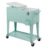 Portable Outdoor Patio Rolling Cooler Cart Green