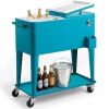 80 qt. Turquoise Patio Cooler Cart