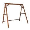 VINGLI 6.2 FT Heavy Duty 660 LBS Wooden Swing Frame with Extra Bottom Connection Board Rustic