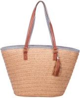 Lot of (22)&nbsp;ABage Large Woven Straw Beach Bags, Brown - Appear New&nbsp;