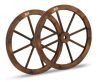 24 in. Wood Wagon Wheel Decorative Wooden Wheel Vintage Old Western Style Wall Hanging (Set of 2)