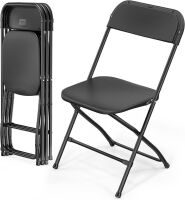 VINGLI 10 Pack Black Plastic Folding Chair