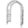4.33-ft W x 6.98-ft H Arched Black Wrought iron Garden Arbor