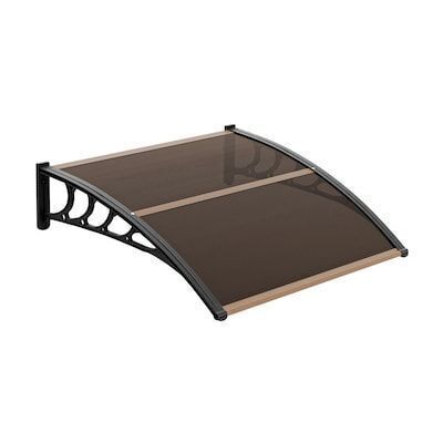 VINGLI 40-in W x 40-in D x 10-in H Polycarbonate Brown Patio Door Awning