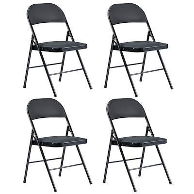 VINGLI 4-Pack Folding Chairs with PVC Leather Padded Seat