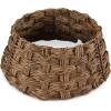 24in Basket Woven Hyacinth Christmas Tree Collar Skirt Accessory w/ Cord Cut-Out